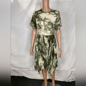 Jason Wu Asymmetrical Olive and Cream Dress